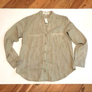 CLOTH & STONE | Light Green Chambray Button-Up (S)